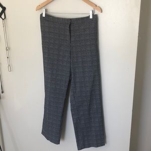 Women’s black and white trouser.